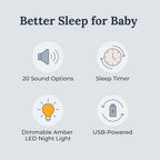 Yogasleep Nod White Noise Sound Machine, With Soft Night Light & Sleep Timer, 20 Sound Options Including Lullabies, Nature & Pink Noise, Sleep Aid For Baby & Adults, Noise Canceling For Office Privacy