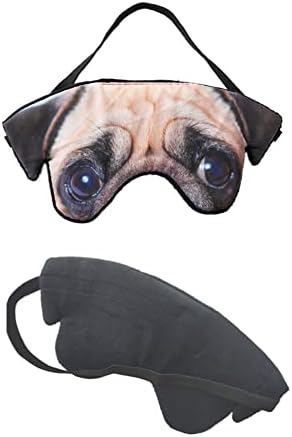 3D Cute Animal Funny Sleep Eye Mask for Men Women, Soft Plush Cat Dog Blindfold Sleeping Mask for Plane Travel Yoga Office Snap Nap Eye Cover Eyeshade (2 Pack)