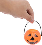 STOBOK Halloween Pumpkin Bucket - 8pcs Trick or Treat Children Portable Plastic Candy Buckets Jack O Lanterns - Desktop Decoration Candlestick Candy Holder Pail Party Favor Basket Party Supplies