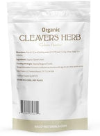 Halo Naturals Organic Cleavers Herb Cut & Sifted, 4 Ounces (Galium aparine) USDA Certified | Resealable Pouch| Packaged in The USA