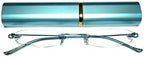 Rimless Reading Glasses for Men and Women +1.0 Turquoise Ultra Slim and Ultra Light Includes Aluminium Matching Case by ilovemyreadingglasses
