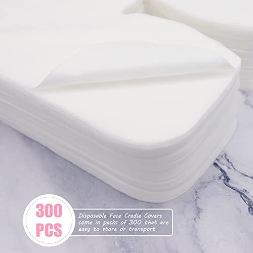 300 count Disposable Face Cradle Covers–Medical-Grade, SPA Face Rest Covers Headrest for Massage Tables Massage Chairs (300pcs white)