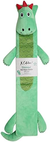 Extra Long Hot Water Bottle – Super Soft Novelty Plush Cover – Natural Rubber 2L Capacity – 72cm Long – Perfect for Pain Relief on Aches or Injuries (Dinosaur)