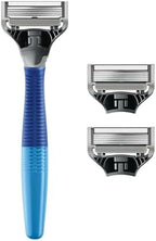 Harry's Original Shaving Kit for Men - Razor Handle and 3 Razor Blade Refill Cartridges - German Engineered - Ocean Blue