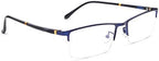 Half Rim Photochromic Gray Reading Glasses +4.25 Strength Mens WoStrength Mens Blue Frame Readers Spectacles