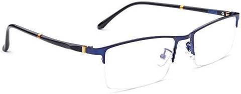 Half Rim Photochromic Gray Reading Glasses +4.25 Strength Mens WoStrength Mens Blue Frame Readers Spectacles