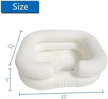 Bedside Shower System, Overhead Shower with Water Bag 2.1 Gallons, Inflatable Shampoo Basin Kit for Disabled and Elderly Bed Easy & Safe Bathing & Shampooing (Set of 6)