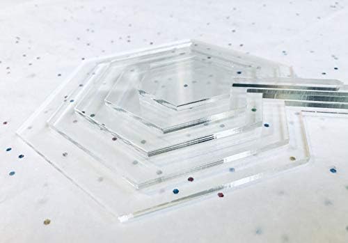 20 Pack Blank Clear Acrylic DIY Cake Topper (3 inch, Hexagon): Decorations for Celebrations Birthday Party Wedding Anniversary Engagement Graduation