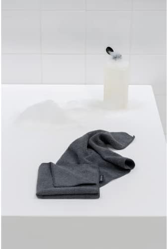 Brabantia x2 Microfiber Cleaning Dish Cloths (Dark Gray) Absorbent Hygenic Rags for Washing, Cleaning, Drying (12x12)