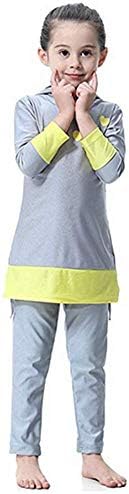 YEESAM Muslim Swimsuits for Girls Kids, Full Body Islamic Swimming Suits Burkini with Hijab Modest Swimwear