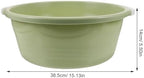 2 Pack Large Plastic Wash Basin 15 Inch, Round Washbasin for Face & Foot Soaking, Thickened Laundry Dish Pan for Kitchen Sink, Bathroom, Dormitory, Camping (Green)