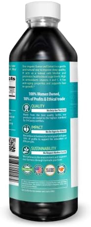 Guava Leaf Extract Liquid 12oz | Organic Guava Leaves | Hojas de Guayaba Organica, Guava Supplement Supports Digestion, Immunity & Sleep | Non-GMO, Vegan & Gluten Free Guava Extract by Herbal Goodness
