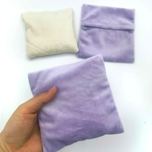 Microwavable Heating Pad, Moist Heat Pad for Pain Relief, Cramps, Menstrual, Heat Compress Wrap for Neck, Back, Shoulders, Abdomen, Joints. Clay, Lavender. 5 * 5in, 2 Pcs, Purple