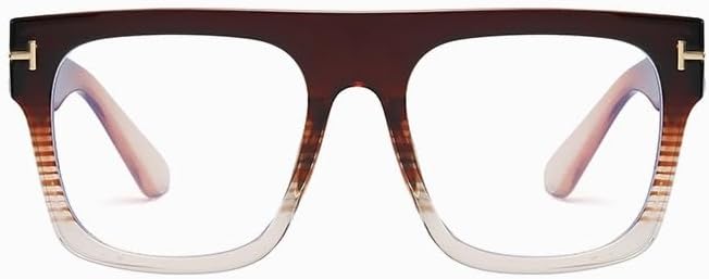 Oversized Reading Glasses Blue Light Blocking Anti UV Computer Readers Sturdy Flat Light Mirror Square Eyewear