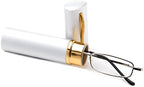 Newbee Fashion -"Pocket" Readers Ultra Compact Spring Temple Reading Glasses w/Portable Pocket Clip Aluminum Case 6 Packs