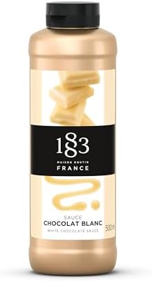 1883 White Chocolate Sauce – 500ml Bottle – Authentic French Dessert Sauce – Creamy, Sweet White Chocolate Flavor – Ideal for Coffee, Desserts & More