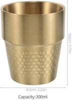 NUOBESTY Stainless Steel Water Tumbler 300ml Unbreakable Embossed Diamond Pattern Reusable Metal Camping Cup for Juice Beer Coffee and Iced Beverages