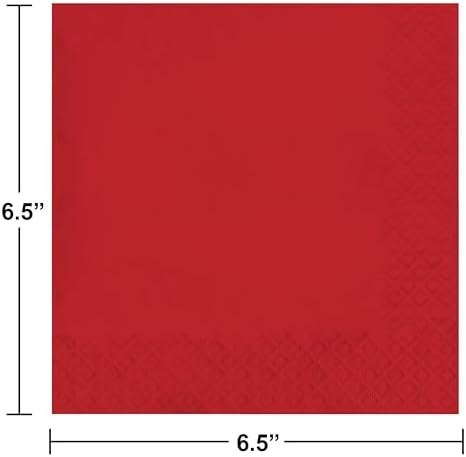 Creative Converting Touch of Color 2-Ply Paper Lunch Napkins, 50-Count, Classic Red