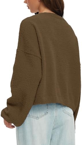 Beaully Women's Cardigan Sweaters Fuzzy Knit Long Sleeve Button Up Outwear Casual Warm Fall Jackets Coats