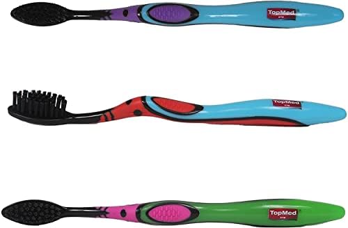 Smokers Charcoal Toothbrush Extra Hard (Color May Vary) (3 Count (Pack of 1))