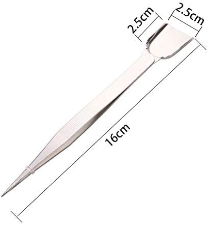 2 Pcs Stainless Steel Tweezer with Scoop Handy Pointed Tips Tweezer for Beads Stones Gems Diamond