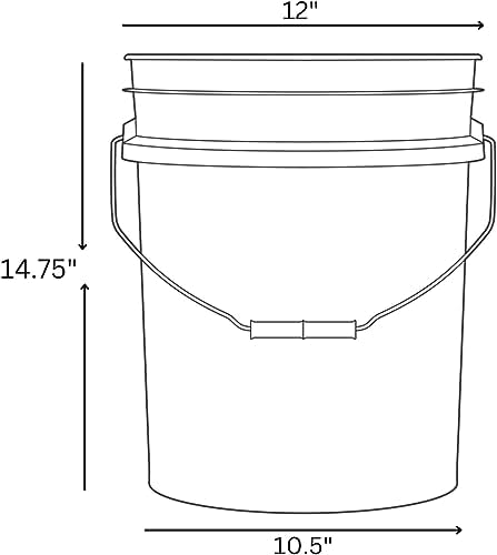 House Naturals Food Grade 5 Gallon Pink Bucket Container- Made in USA. Bucket only, no lid.
