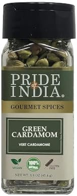 Pride of India Green Cardamom Whole 1.5 oz | Elaichi Pods for Sweet & Savoury Dishes | Bold & Intensely Aromatic Indian Spice for Curry, Biryani, Masala Tea, Baking, Drinks & Desserts
