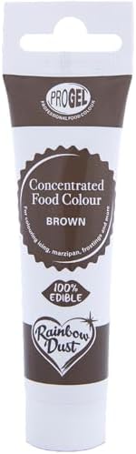 Rainbow Dust ProGel® Concentrated Food Colour, Brown Colouring Gel For Baking and Cake Decorating, 25g Tube