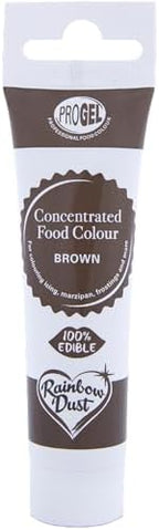 Rainbow Dust ProGel® Concentrated Food Colour, Brown Colouring Gel For Baking and Cake Decorating, 25g Tube