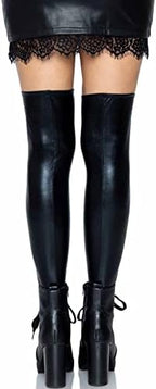 Wet Look Thigh High Stockings for Women Sexy
