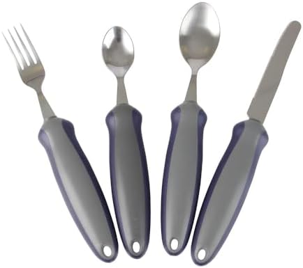 Homecraft Newstead Cutlery, Weighted Set (Eligible for VAT Relief in The UK) Adaptive Dining Aid, Utensil for Elderly, Disabled, Parkinson's Disease, & Arthritis, Eat Easier, Non-Slip Grip