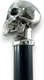 Italy - Designer Men's Wooden Walking Cane - Italian Handcrafted with Pure Pewter Handle - Solid Wood Stick
