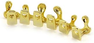18k Gold Teardrop Bottom Grillz 6 Teeth Caps Top and Bottom Set Teeth Drip Cap Grillz