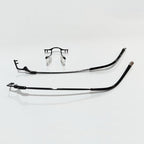 1 Pair Metal Frame Temple Arms Titanium Rimless Glasses Legs and Stainless Steel Nose Bridge Glasses Replacement Temple Eyewear Frame Temple with Double Rubber Plug（Black)