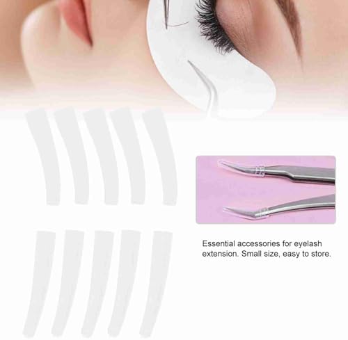10Pcs Grafting Eyelashes Tips Covers, Non Slip Elbow Tweezers Protective Cover, Soft Silicone Tweezer Point Protectors Cap for Beauty Salon, Makeup College, Transparent