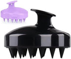 (Pack of 2) Silicone Hair Scalp Massager Shampoo Brush, Manual Head Massage Brush,for All Hair Types, Deep Cleanses Scalp and Removes Dead Flaky Skin and Residue.(Black and Purple)