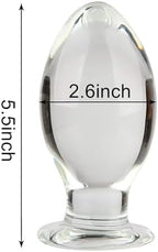 Huge Head Glass Butt Plug, Clear, Extra Large