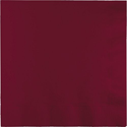 Creative Converting Paper Napkins, 3-Ply Luncheon Size, Burgundy Color, 50-Count Packages (Pack of 5)