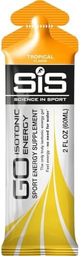 Science in Sport Energy Gel Pack, SIS Isotonic Energy Gel, 22g Fast Acting Carbs, Performance & Endurance Gels, Tropical Flavor - 2 Fl Oz (Pack of 6)