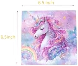 Unicorn Party Napkins,40PCS Rainbow Balloon Napkins Disposable, Unicorns Partys Supplies Birthday Decorations, Fancy Unicorns Party Dinner Paper Napkins 6.5in