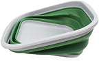 SAMMART 5.5L (1.4 Gallons) Collapsible Tub - Foldable Dish Tub - Portable Washing Basin - Space Saving Plastic Washtub (Grey/Dark Sea Green, 1)