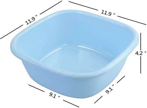 Jekiyo Colored Wash Basin, Small Plastic Dish Tubs, 8 Quart / 3 Packs