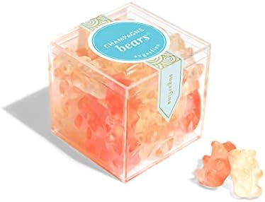 Sugarfina Champagne Bears Small Candy Cube, Gummy Bears, 3.3 oz, 4 Count