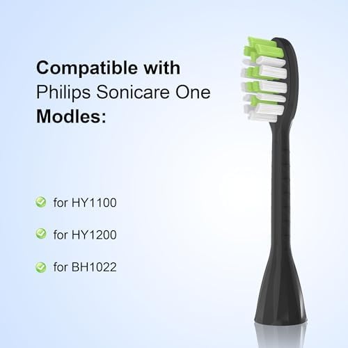 Replacement Toothbrush Heads Compatible with Philips Sonicare One Electric Toothbrush，Brush Head 10 Pack for HY1100 for HY1200 for BH1022,5black+5white