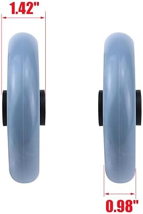 MY MIRONEY 2PCS 5 Inch Wheel Replacement for Wheelchairs, Walkers, PVC Wheelchair Front Wheels Rollator Grey Universal Walker Casters Rollers Wheels with Mounting Screws and Hex Key