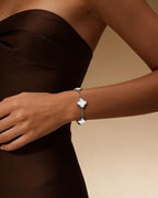 18K Gold/Silver Plated Bracelets for Women Trendy Non Tarnish Four Leaf Clover Bracelet Fashion Jewelry Gift for Her