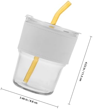 ABOOFAN Glass Smoothie Cup Straw Leakproof Lid for Iced Tea Coffee Milk Tea Tumbler Lids and Straws Coffee Mug Alternative Bpa Easy to Clean