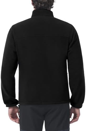 Men's Fleece Jacket Full Zip Lightweight Outerwear Jackets Multi-Pockets Soft Warm Winter Coats for Hiking Travel