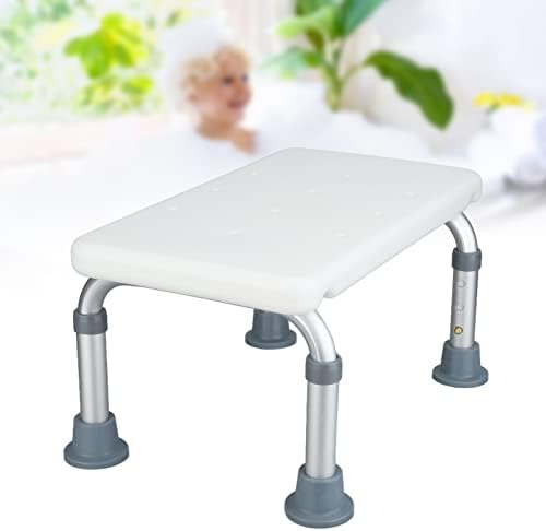 ZJchao Aluminum Alloy Bath Stool Adjustable Height Non-Slip Shower Seat for Seniors and Children