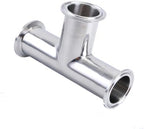 19mm-76mm (3/4"-3") Stainless Steel SS304 3 Way Tee Ferrule 1.5” 2” 3” 4”OD50.5-91MM Fit 1.5"-3" Tri Clamp(38mm x Ferrule 50.5)
